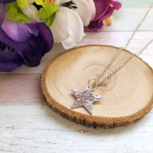 Hammered Aluminium Star Necklace