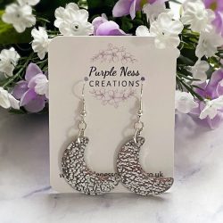 Hammered Crescent Moon Earrings