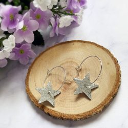 Hammered Star Hoop Earrings