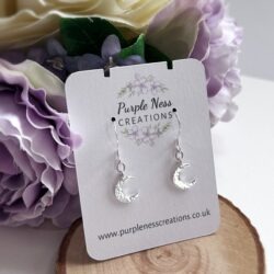 Sterling Silver Hammered Crescent Moon Earrings